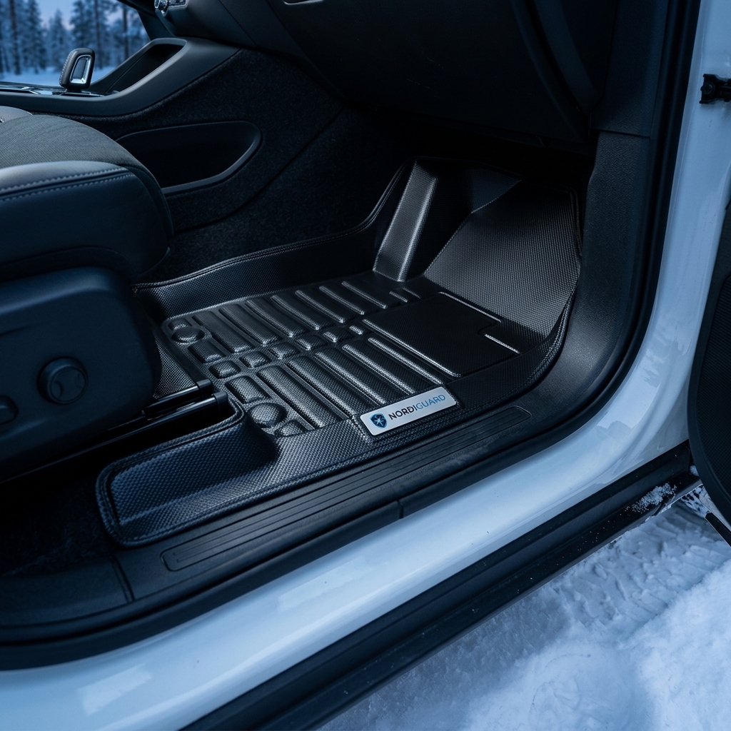 Tapis d'hiver NordiGuard dans un habitacle de voiture